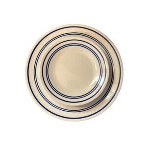 10 Vintage Corelle Classic Cafe Blue Stripe Dinner salad Plates Nostalgic Dinner